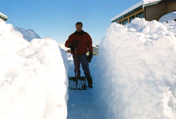 Fyodor Soloview at home in Anchorage, Alaska after February 2002 snow storm